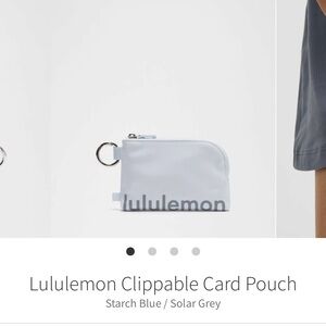 Lululemon Clippable Card Pouch NWT, Starch Blue and Solar Grey